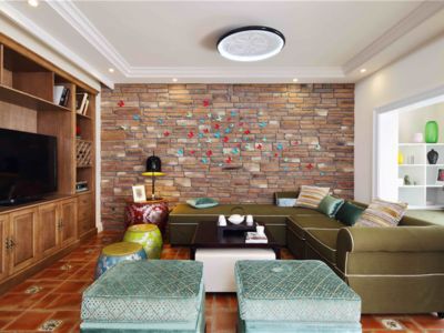 江湾豪庭-98㎡-混搭风效果图