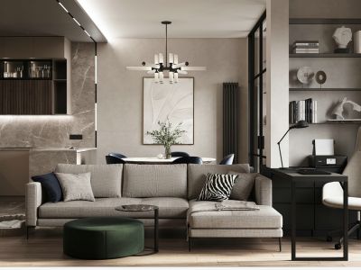 诺德阅香湖-95㎡-现代风效果图