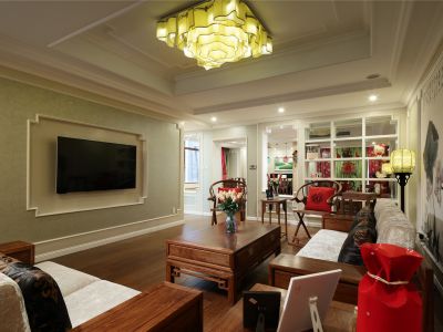 塑和公园华府-200㎡-中式风效果图