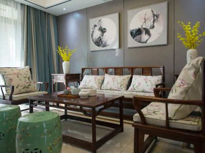 爱琴湾山庄-216㎡-新中式风效果图