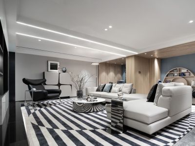 学府一号140平现代风格复式楼装修案例