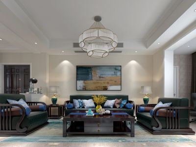 远大南溪公馆-300㎡-港式风效果图