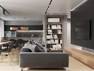 新力帝泊湾-113㎡-轻奢风效果图