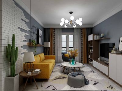 华山小区-105㎡-北欧风效果图