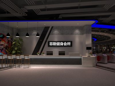 健身会所-1000㎡-现代风效果图