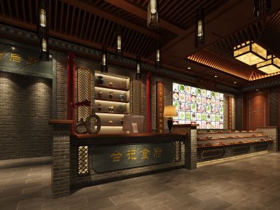 酒楼装修-1000㎡-中式风效果图