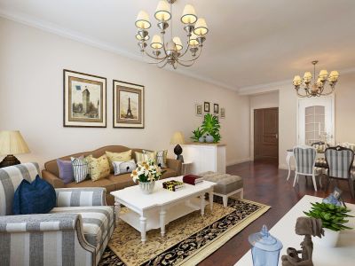 中海锦城-87㎡-美式风效果图