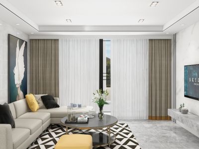 万科四季花城-110㎡-现代风效果图