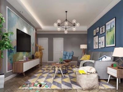 绿景苑-118㎡-北欧风效果图