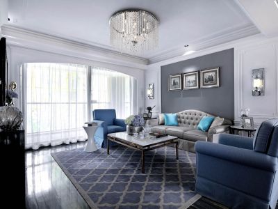 中海花湾壹号-140㎡-新古典风效果图