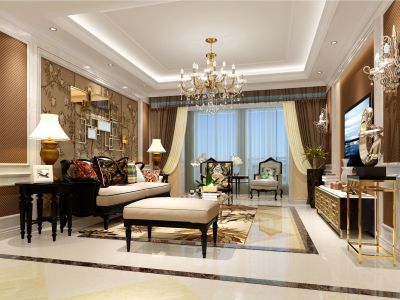 碧桂园藏珑府-140㎡-新古典风效果图