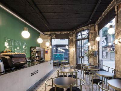 咖啡厅-122㎡-复古风效果图