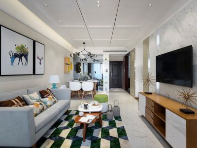 保利诺丁山-96㎡-现代风效果图