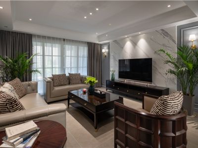 华发山庄(住宅)-135㎡-美式风效果图