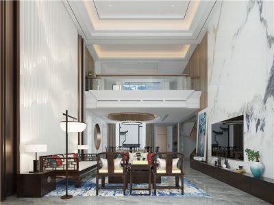 恒大西山檀府-350㎡-新中式风效果图