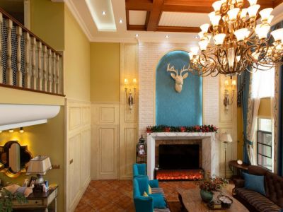 淘金山湖景花园-280㎡-美式风效果图