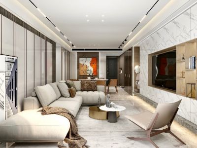 世茂国风龙院-125㎡-现代风效果图