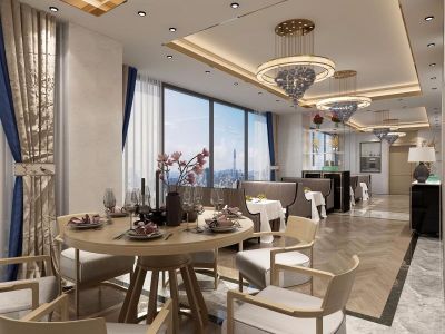 华润置地公园九里-800㎡-现代风效果图