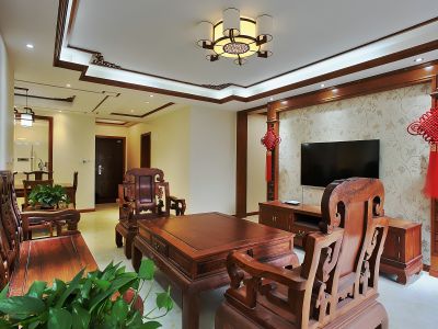 金碧汇虹苑-122㎡-中式风效果图