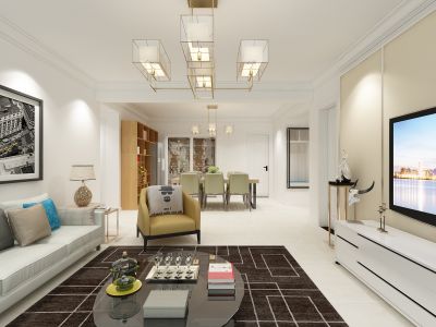 五彩阳光城-127㎡-简约风效果图