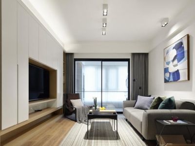 鲁能三亚湾现代简约风格90平装修案例