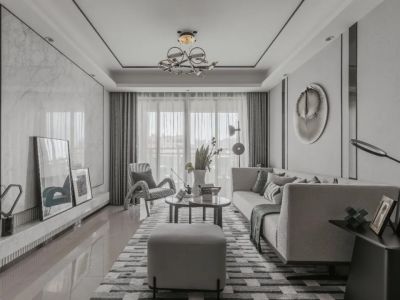 中国铁建·万科翡翠国际-136㎡-法式风效果图