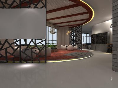 万科启城家园商铺-489㎡-极简风效果图