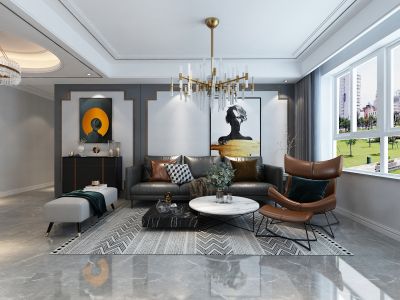 观澜碧桂园-140㎡-现代风效果图