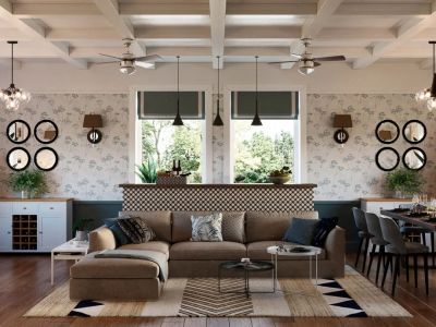 万科理想城-132㎡-美式风效果图