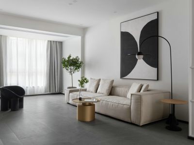 保利和光尘樾-98㎡-简约风效果图