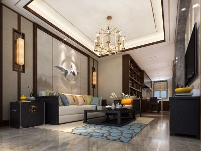 紫禁城西湖御园-127㎡-中式风效果图