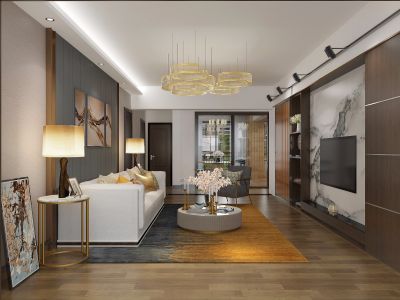 彩虹心筑-85㎡-现代风效果图