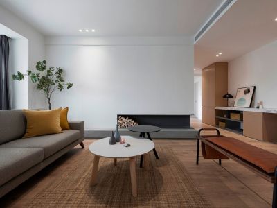 招商雍景湾-128㎡-极简风效果图