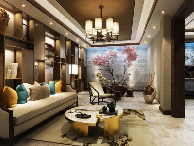 新中式214平米别墅装修案例