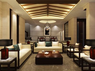 观湖园-256㎡-中式风效果图