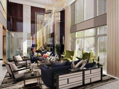 荟港尊邸-232㎡-现代风效果图