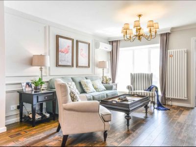 东原·朗阅美式风二居室98平米设计效果图案例