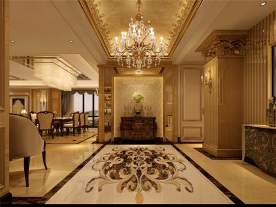 君汇新天-193.5㎡-中式风效果图