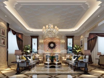 大南山紫园-284.8㎡-奢华风效果图