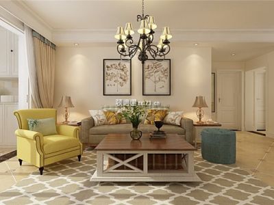 蓝润锦江春天-130㎡-欧式风效果图