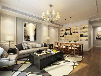 紫园云墅-198.1㎡-混搭风效果图