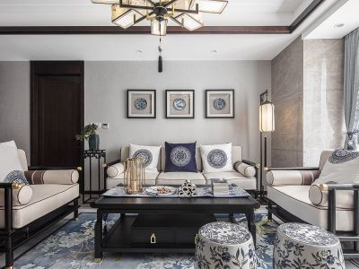 生活家装饰-新中式风格~真实案例展示-99㎡-新中式风效果图