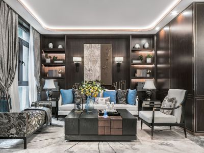 生活家装饰-新中式风格~真实案例展示-121㎡-新中式风效果图