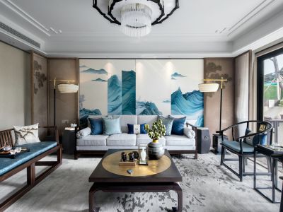 生活家装饰-新中式风格~真实装修案例展示-99㎡-新中式风效果图