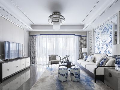 生活家装饰-新中式风格~真实案例装修-102㎡-新中式风效果图