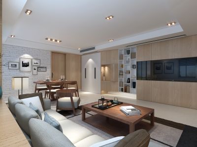 佳龙花园-135㎡-现代风效果图