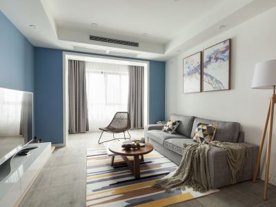 时代印记-74㎡-简约风效果图