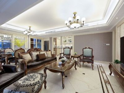 保利康桥-146㎡-美式风效果图