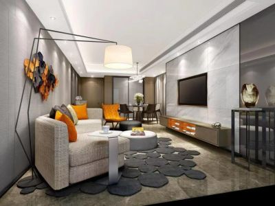 华锐桃源欣城-122㎡-现代风效果图