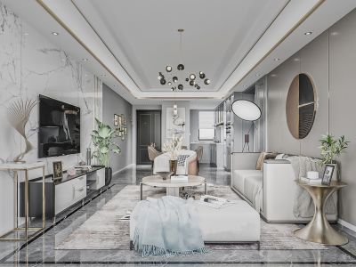 龙湖唐宁ONE-130㎡-现代风效果图